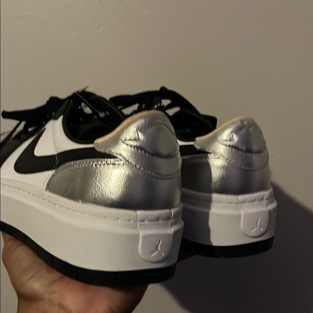 Jordan Black and Silver Sneakers with Iconic Design